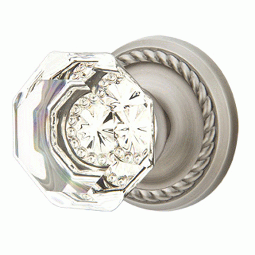 EMTEK Emtek Crystal Old Town Door Knob Set with Rope Rosette