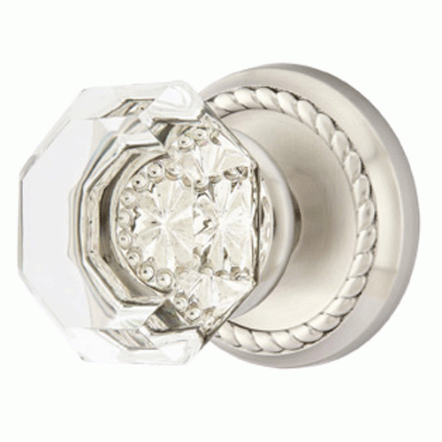 EMTEK Emtek Crystal Old Town Door Knob Set with Rope Rosette