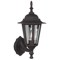 CRAFTMADE Straight Glass Cast 1 Light Small Outdoor Wall Lantern in Textured Black