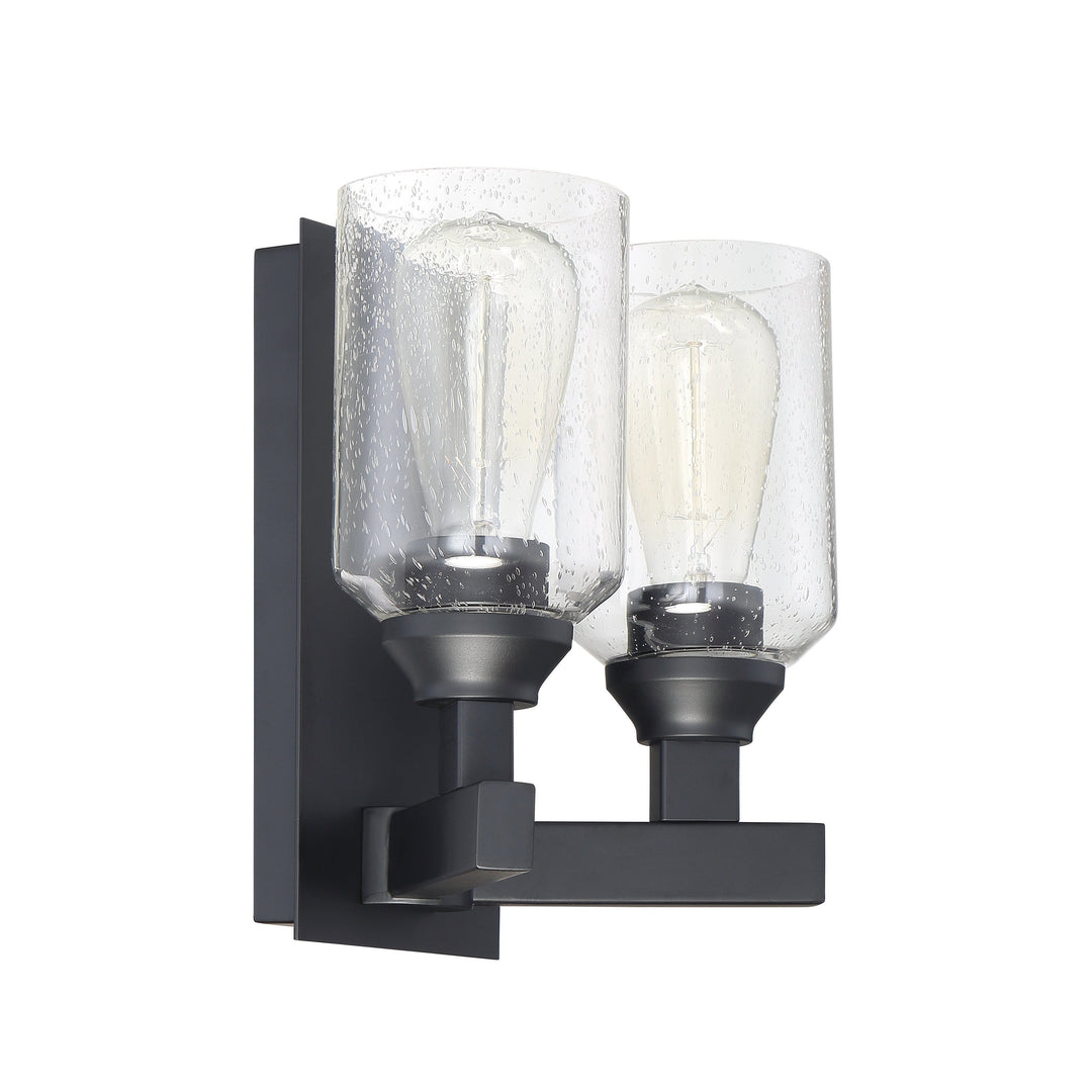 CRAFTMADE Chicago 2 Light Wall Sconce in Flat Black