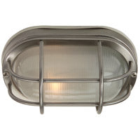 CRAFTMADE Oval Bulkhead 1 Light Small Flush/Wall Mount in Stainless Steel