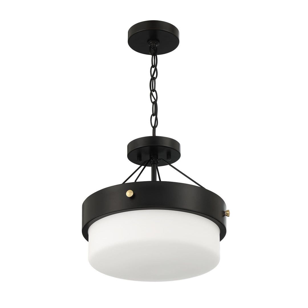 Oak Street 2 Light Convertible Semi Flush in Flat Black CRAFTMADE