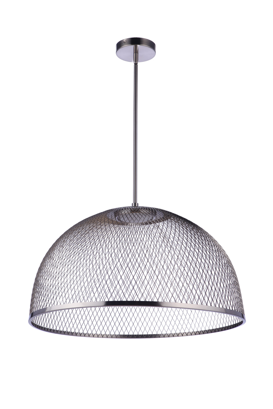 CRAFTMADE 24.25" Diameter Sculptural Statement Metal Mesh Dome Pendant in Brushed Polished Nickel