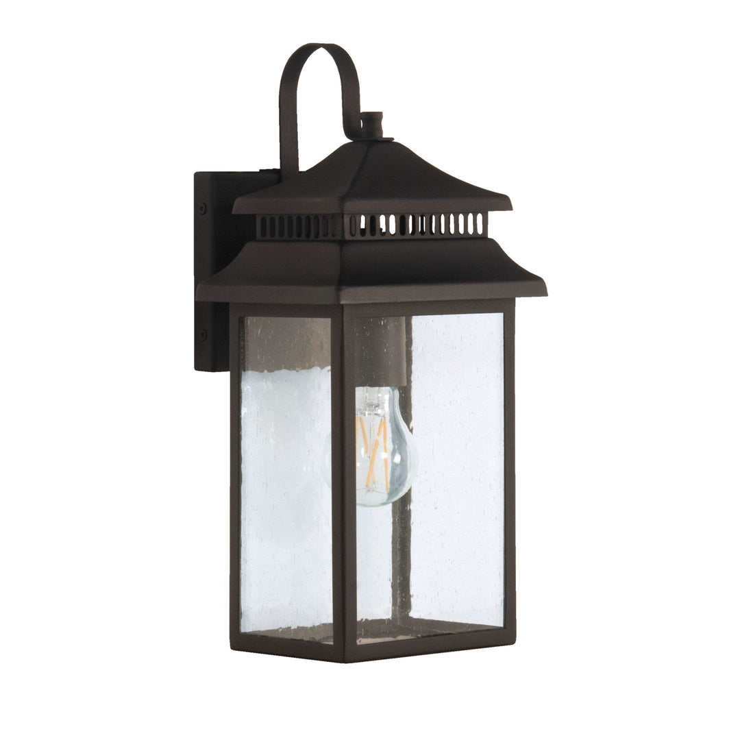 Crossbend 1 Light Small Outdoor Wall Lantern in Textured Black CRAFTMADE