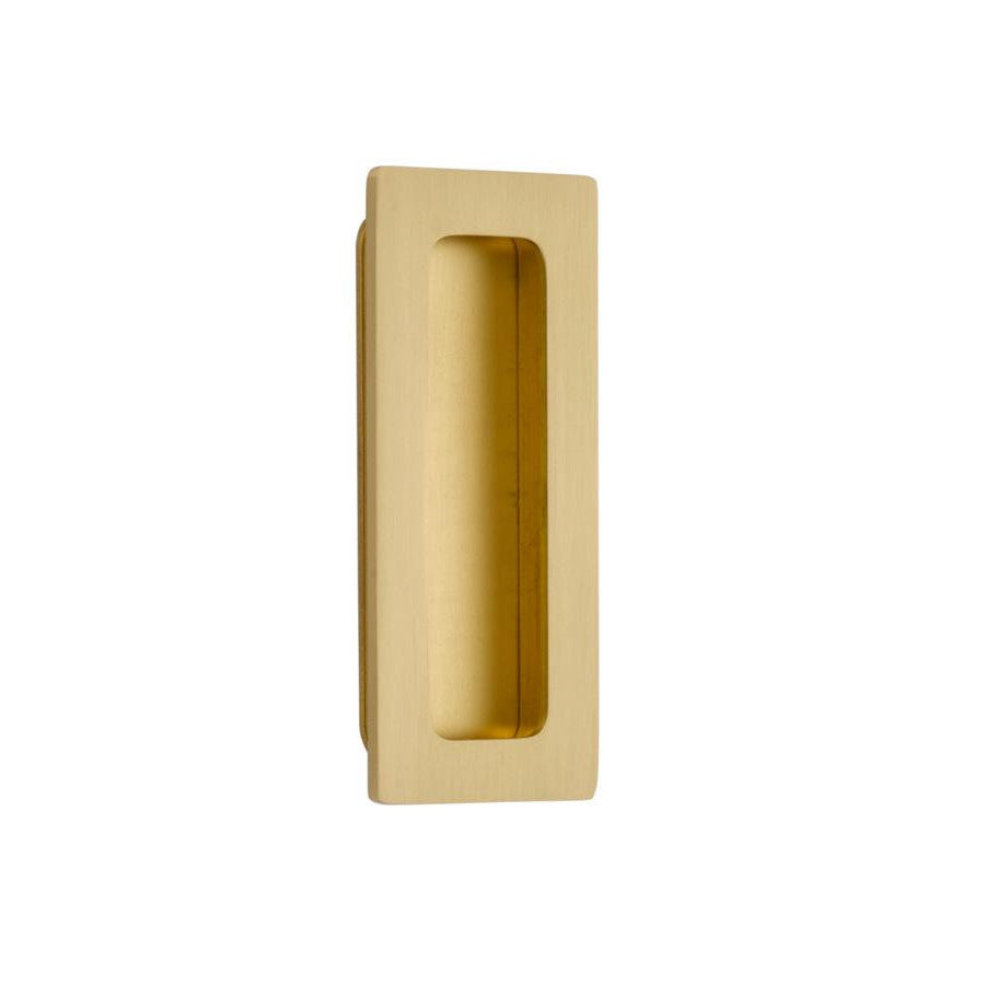 EMTEK 4 Inch Solid Brass Modern Rectangular Flush Pull