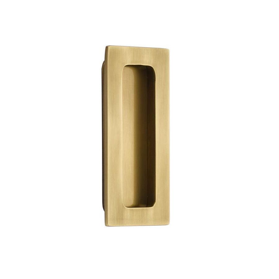 EMTEK 4 Inch Solid Brass Modern Rectangular Flush Pull