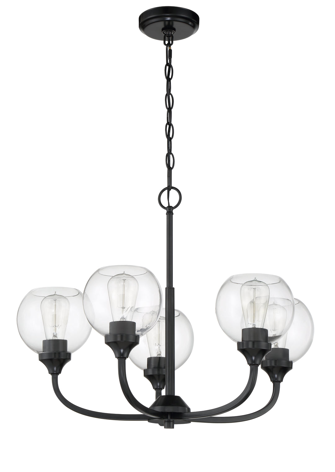 CRAFTMADE Glenda 5 Light Chandelier in Flat Black