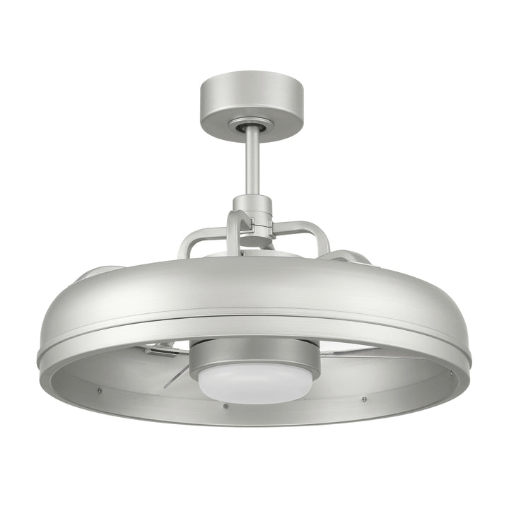 ##Antique Hardware## 20" Taylor Indoor/Outdoor (Damp) in Painted Nickel w/ Clear Acrylic Blades