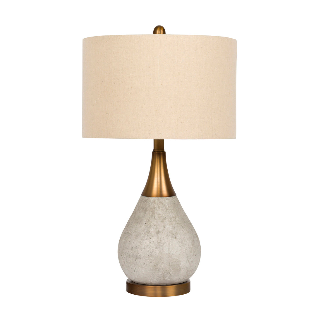 1 Light Concrete/Metal Base Table Lamp in Natural Concrete/Antique Brass CRAFTMADE