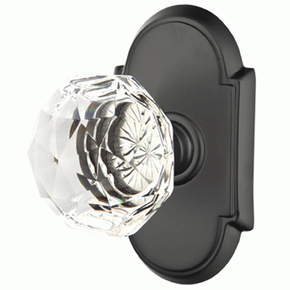 EMTEK Diamond Crystal Door Knob Set With # 8 Rosette