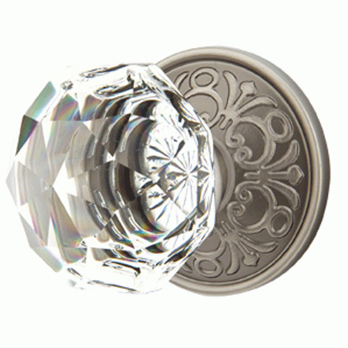 EMTEK Emtek Diamond Crystal Door Knob Set With Lancaster Rosette (Several Finish Options)