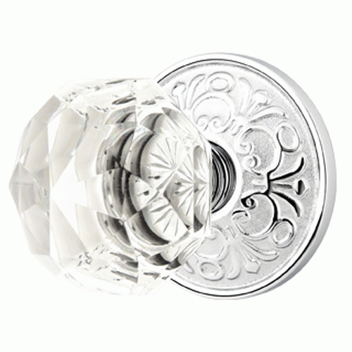 EMTEK Emtek Diamond Crystal Door Knob Set With Lancaster Rosette (Several Finish Options)