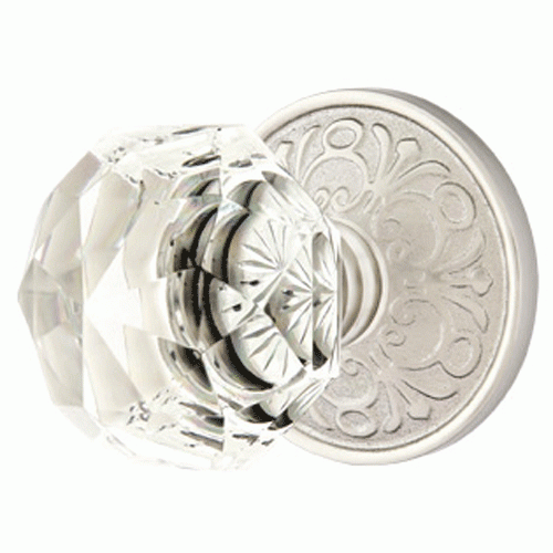 EMTEK Emtek Diamond Crystal Door Knob Set With Lancaster Rosette (Several Finish Options)