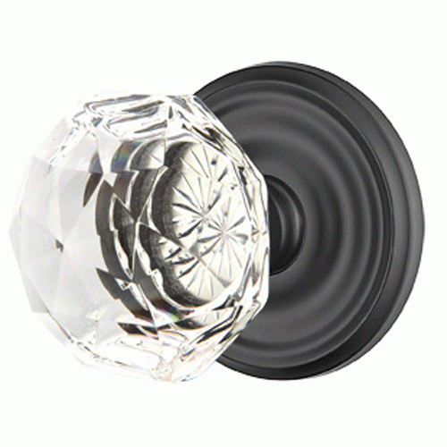 EMTEK Diamond Crystal Door Knob Set With Regular Rosette