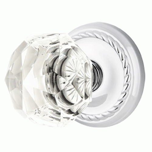 EMTEK Emtek Diamond Crystal Door Knob Set With Rope Rosette