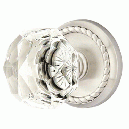 EMTEK Emtek Diamond Crystal Door Knob Set With Rope Rosette