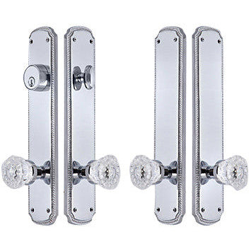 COPPER MOUNTAIN HARDWARE 11 1/2 Inch Beaded Deadbolt Entryway Set (Polished Chrome Finish)