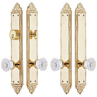 Victorian Oval Double Door Deadbolt Entryway Set (Polished Brass Finish) COPPER MOUNTAIN HARDWARE