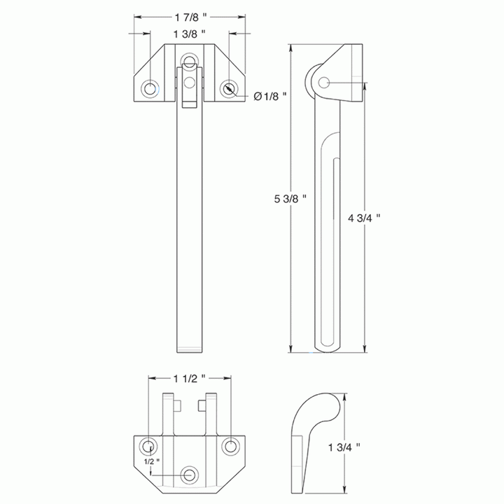 DELTANA Door Guards, Security, Solid Brass 6 3/4" Door Guard (Flat Black Finish)