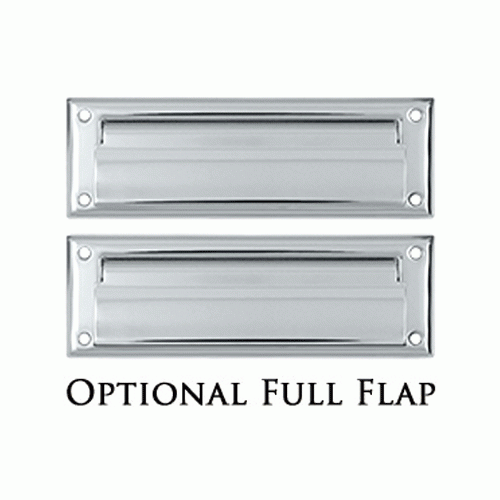 DELTANA 8 7/8 Inch Brass Mail & Letter Flap Slot (Polished Chrome Finish)