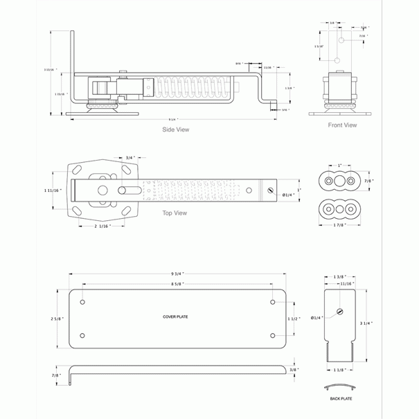 Double Action Solid Brass Spring Hinge (Brushed Chrome Finish) DELTANA