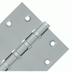 DELTANA 4 1/2 Inch X 4 1/2 Inch Solid Brass Four Ball Bearing Square Hinge (Brushed Chrome Finish)