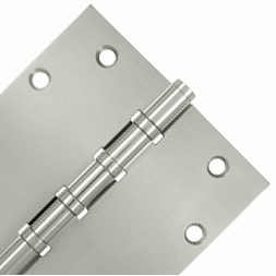 5 Inch X 5 Inch Solid Brass Four Ball Bearing Square Hinge (Polished Nickel Finish) DELTANA