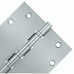 DELTANA 5 Inch X 5 Inch Solid Brass Four Ball Bearing Square Hinge (Chrome)