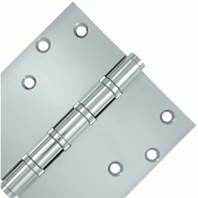 6 Inch X 6 Inch Solid Brass Ball Bearing Square Hinge (Chrome Finish) DELTANA