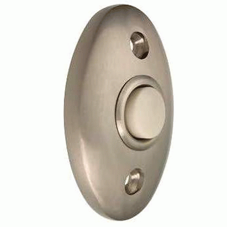 2 3/8 Inch Solid Brass Door Bell Button (Satin Nickel Finish) DELTANA