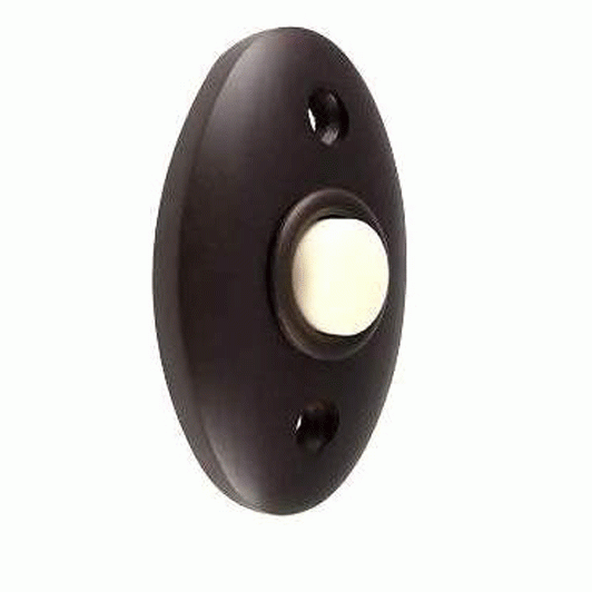 DELTANA 2 3/8 Inch Solid Brass Door Bell Button (Flat Black Finish)