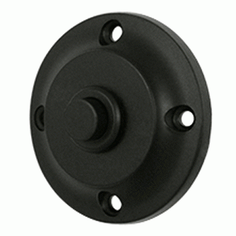 2 1/3 Inch Contemporary Push Button Door Bell (Flat Black Finish) DELTANA