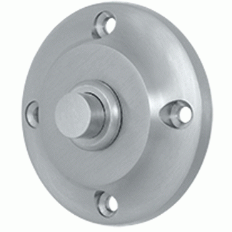 DELTANA 2 1/3 Inch Contemporary Push Button Door Bell (Brushed Chrome Finish)