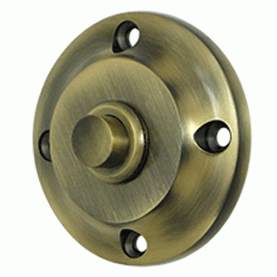 2 1/3 Inch Contemporary Push Button Door Bell (Antique Brass Finish) DELTANA