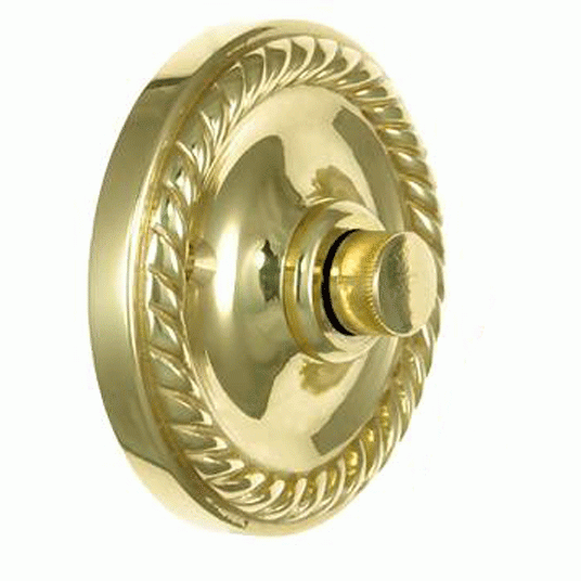 2 1/3 Inch Diameter Solid Brass Doorbell Button Polished Brass Finish DELTANA