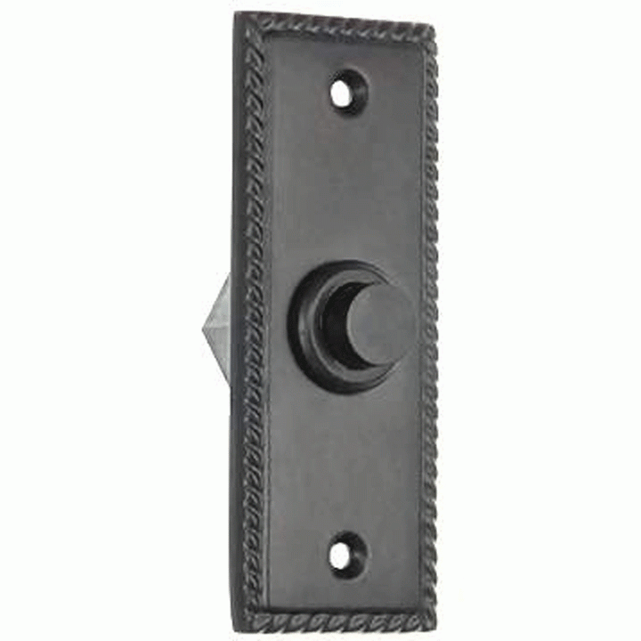 DELTANA 3 1/3 Inch Solid Brass Doorbell Button (Flat Black Finish)