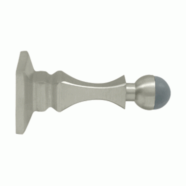 DELTANA 3 1/2 Inch Solid Brass Baseboard Door Bumper Stop (Brushed Nickel)