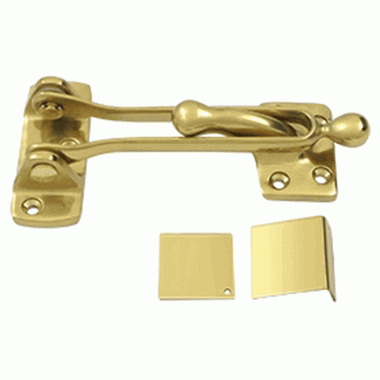 DELTANA Door Guards Security Solid Brass 5" Door Guard (Polished Brass Finish)