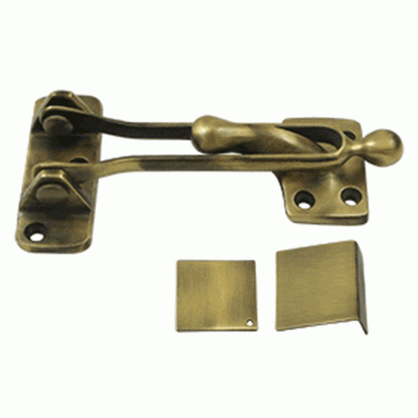 DELTANA Door Guards, Security, Solid Brass 5" Door Guard Antique Brass Finish