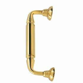 10 Inch Deltana Solid Brass Door Pull With Rosette (Polished Brass Finish) DELTANA