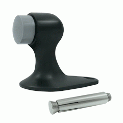 DELTANA Floor Mounted Bumper Door Stop (Flat Black Finish)