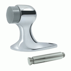 DELTANA Floor Mounted Bumper Door Stop (Polished Chrome Finish)