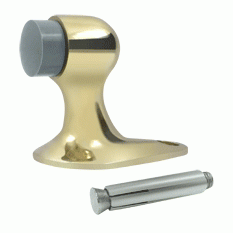 DELTANA Floor Mounted Bumper Door Stop (Polished Brass Finish)