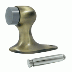 DELTANA Floor Mounted Bumper Door Stop  (Antique Brass Finish)