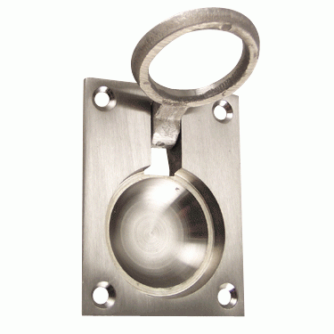 DELTANA 2 1/2 Inch Solid Brass Traditional Flush Ring Pull (Antique Nickel Finish)