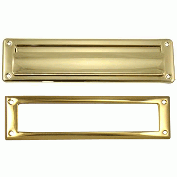 COPPER MOUNTAIN HARDWARE Traditional Magazine Size Front Door Mail Slot (Polished Brass Finish)