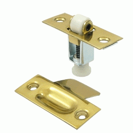 DELTANA 2 1/4 Inch Deltana Solid Brass Roller Catch (Polished Brass Finish)