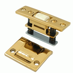 DELTANA 3 1/4 Inch Deltana Solid Brass Heavy Duty Roller Catch (PVD Lifetime Polished Brass Finish)