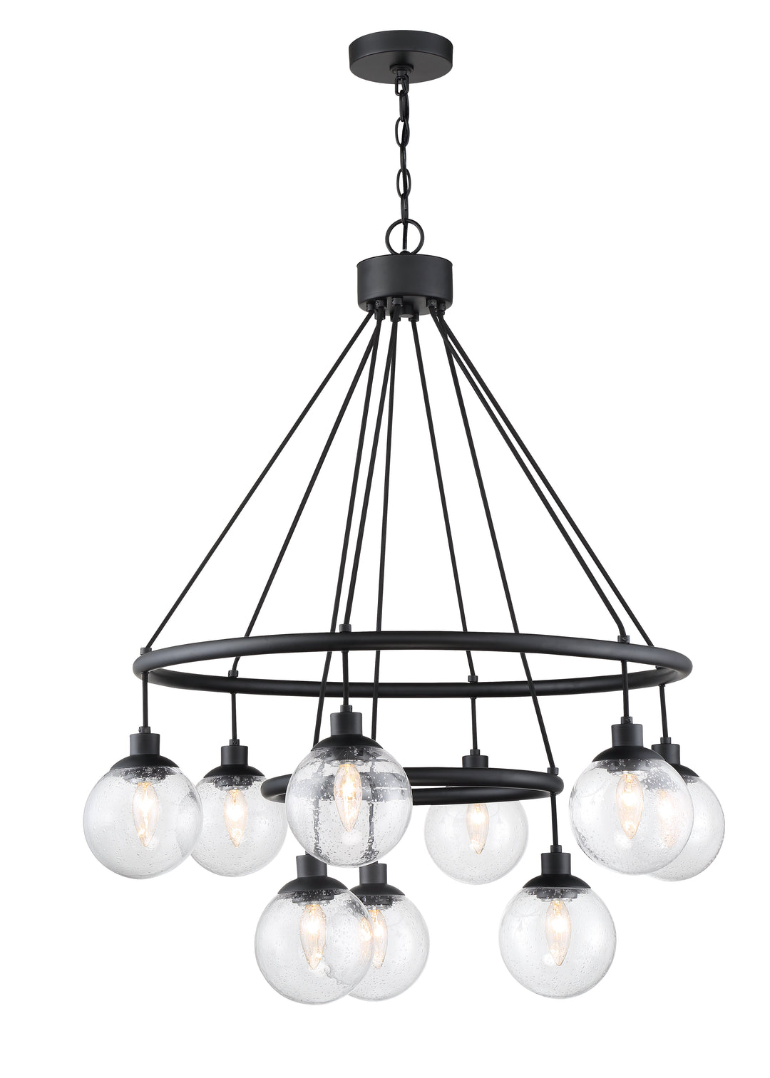 CRAFTMADE Que 9 Light Chandelier in Flat Black