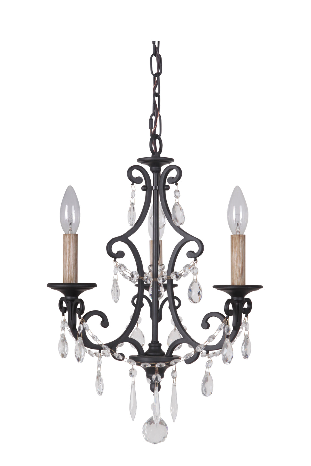 CRAFTMADE Bentley 3 Light Chandelier in Matte Black